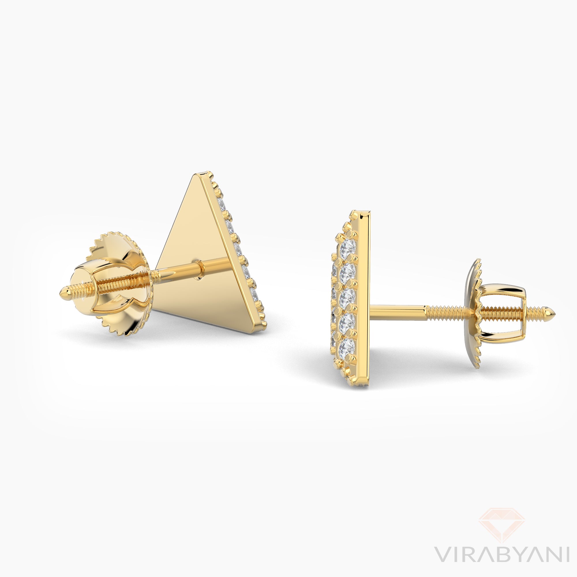 Triangle Shaped AMoré Pavé Earrings With 0.40 ct. Diamonds-VIRABYANI
